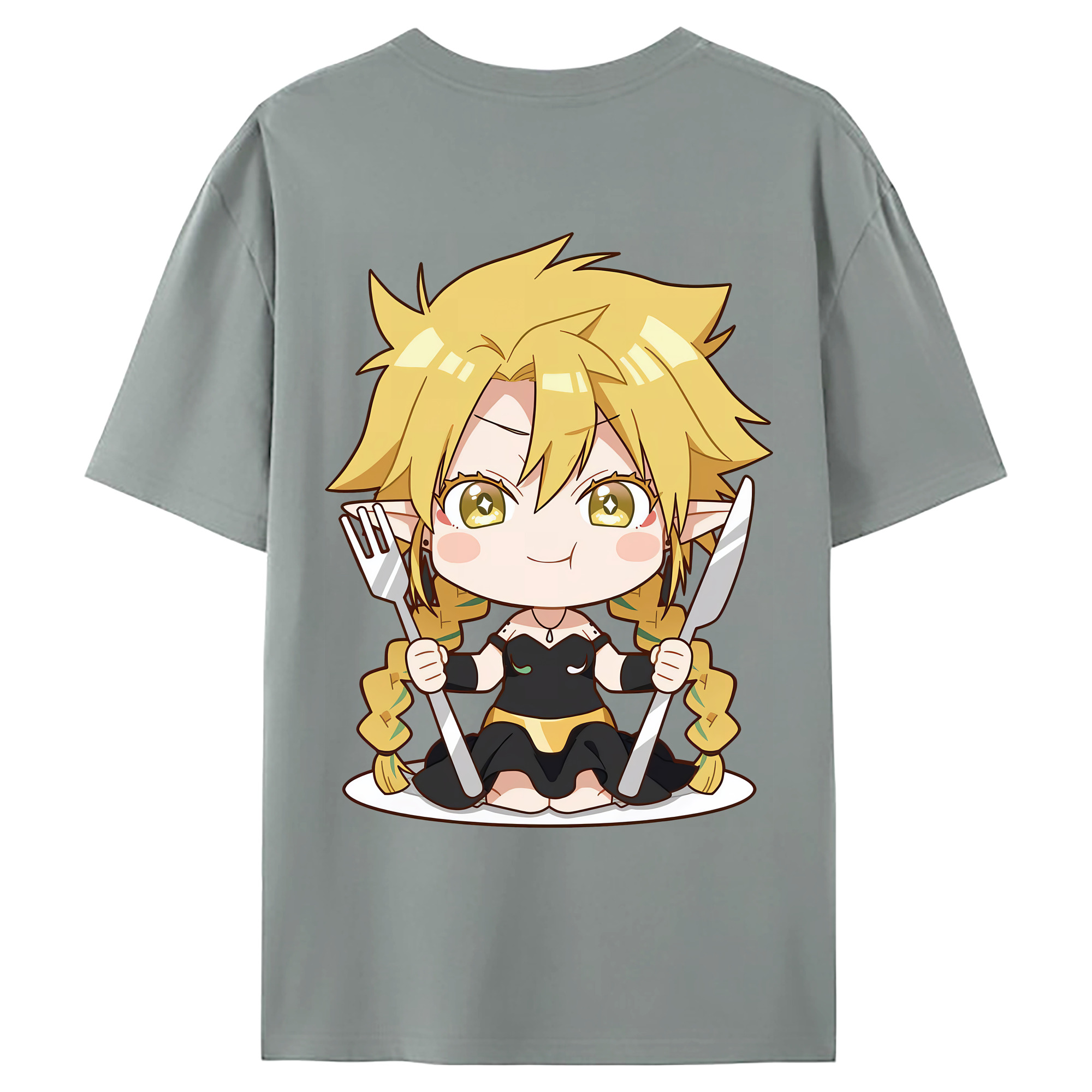 （画像用） 転スラ Regarding Reincarnated to Slime 綿100％ メンズ半袖Tシャツ（バックプリント） 通気性